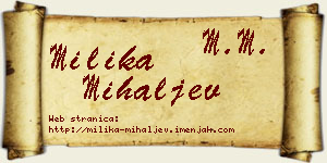 Milika Mihaljev vizit kartica
